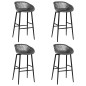 Cadeiras de bar 4 pcs cinzento