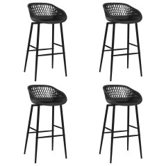 Cadeiras de bar 4 pcs preto