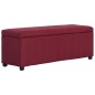 Banco c/ compart. de arrumação 116 cm poliéster vermelho tinto