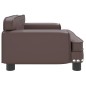 Cama para cães 70x45x30 cm couro artificial castanho