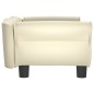 Cama para cães 70x45x30 cm couro artificial cor creme