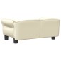 Cama para cães 70x45x30 cm couro artificial cor creme