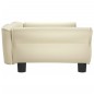 Cama para cães 95x55x30 cm couro artificial cor creme