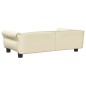 Cama para cães 95x55x30 cm couro artificial cor creme