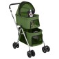 Carrinho dobrável cães 2 níveis 83x48x97 cm tecido oxford verde