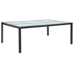 Mesa de jantar p/ exterior 200x150x74 cm vime PE preto