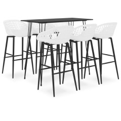 7 pcs conjunto de bar preto e branco