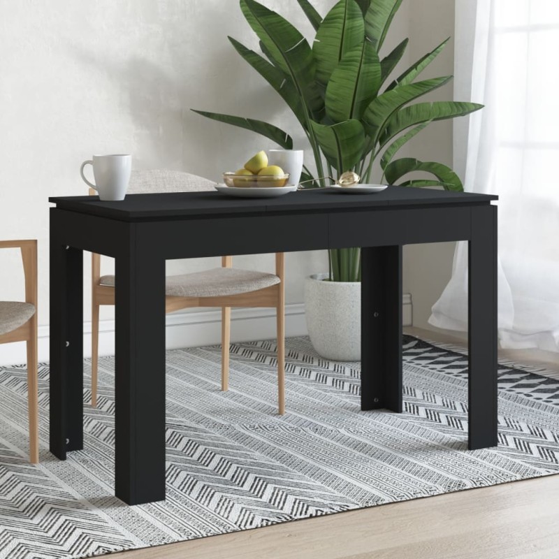 Mesa de jantar 120x60x76 cm contraplacado preto-Mesas de cozinha e de sala de jantar-Home Retail