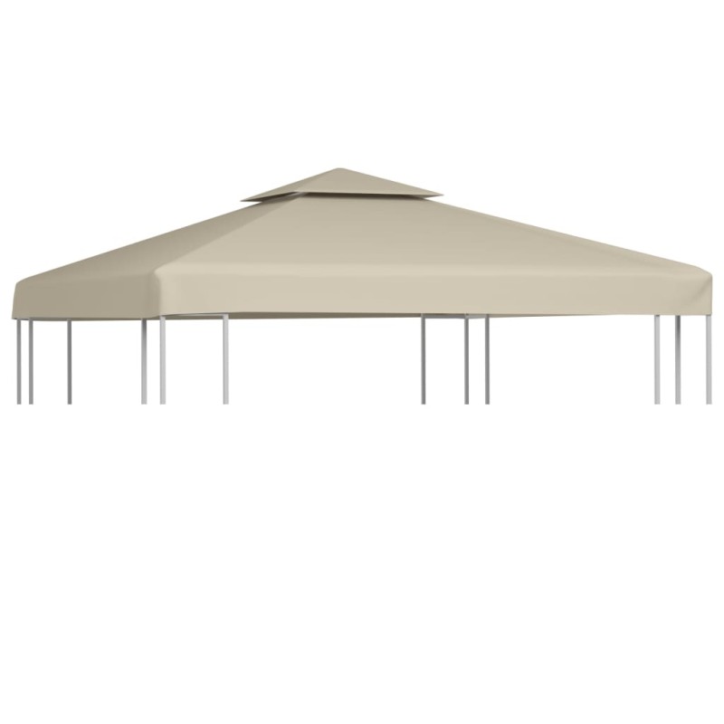 Cobertura de substituição p/ gazebo 310 g/m² bege 3x3 m-Topos para toldos e gazebos-Home Retail