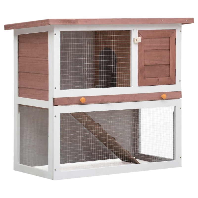 Coelheira de exterior 1 porta madeira castanho-Casotas e gaiolas para animais pequenos-Home Retail