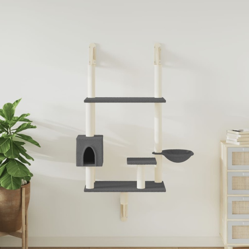 Árvore parede p/ gatos c/ poste arranhador 153 cm cinza-escuro-Móveis para gatos-Home Retail