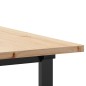 Mesa de jantar estrutura em O 180x90x75,5cm pinho/ferro fundido