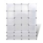 Armário plástico modular 18 gavetas 37x146x180,5cm branco