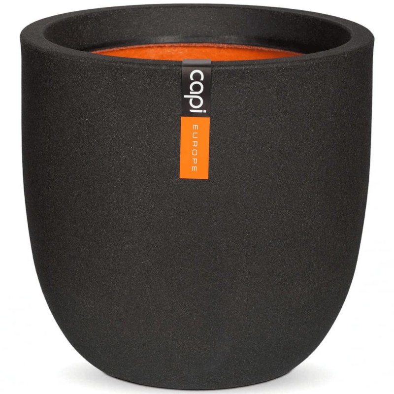 Capi Vaso oval Urban Smooth 54x52 cm preto KBL935-Vasos e floreiras-Home Retail