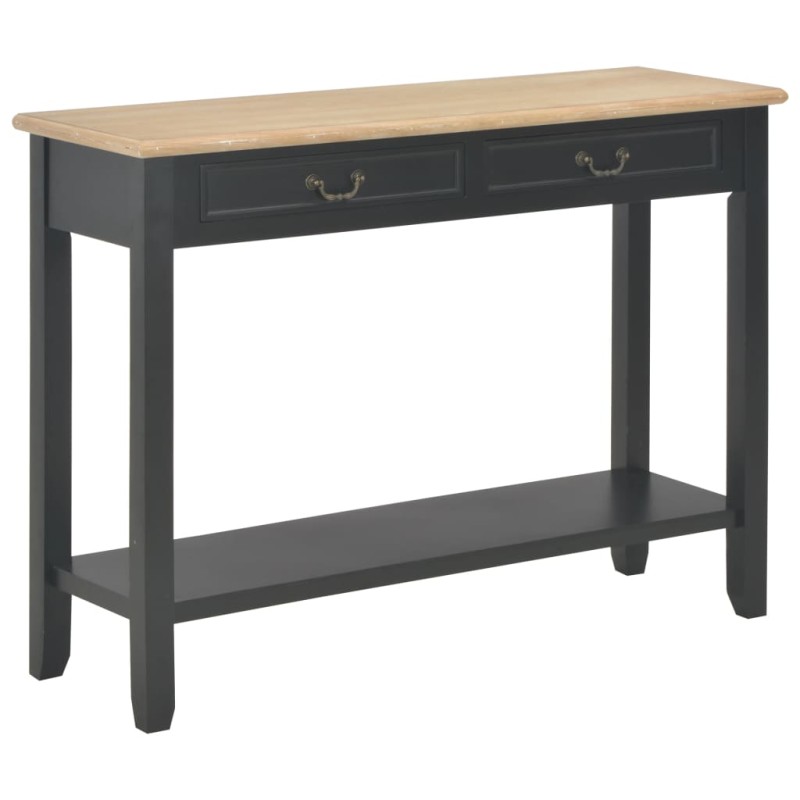 Mesa consola 110x35x80 cm madeira preto-Mesas de apoio-Home Retail