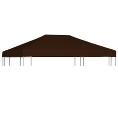 Cobertura de gazebo 310 g/m² 3x4 m castanho