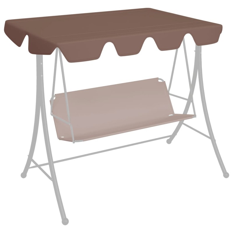 Toldo suplente p/ baloiço de jardim 150/130x105/70 cm castanho-Topos para toldos e gazebos-Home Retail