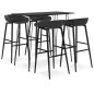 5 pcs conjunto de bar preto