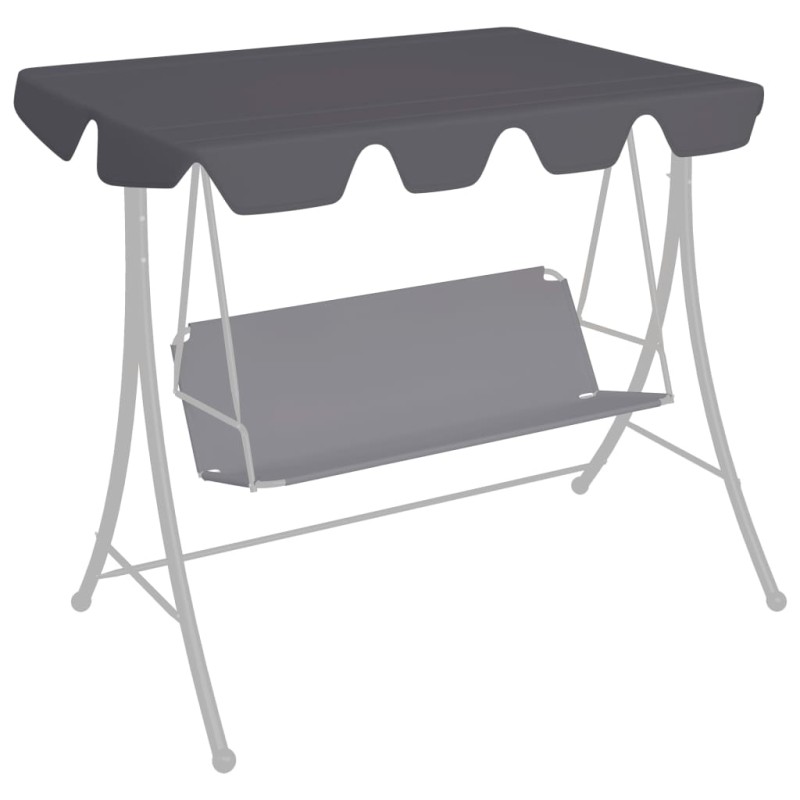 Toldo suplente p/ baloiço de jardim 150/130x105/70 cm antracite-Topos para toldos e gazebos-Home Retail