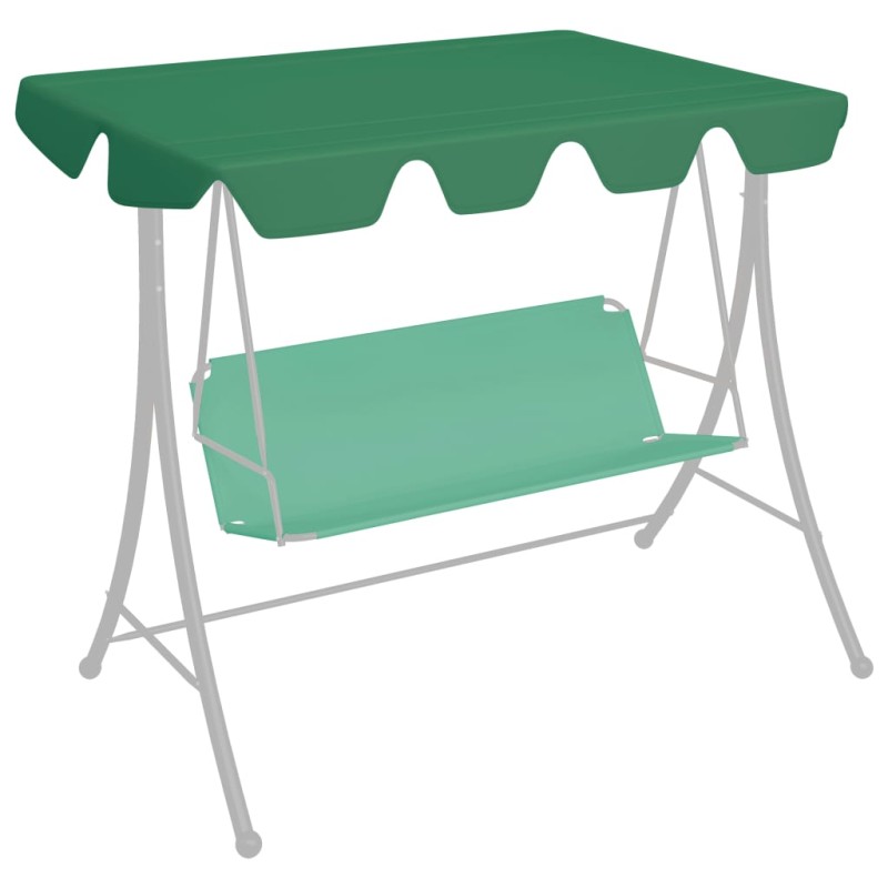 Toldo suplente p/ baloiço de jardim 150/130x105/70 cm verde-Topos para toldos e gazebos-Home Retail