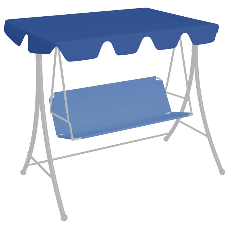 Toldo suplente p/ baloiço de jardim 150/130x105/70 cm azul-Topos para toldos e gazebos-Home Retail