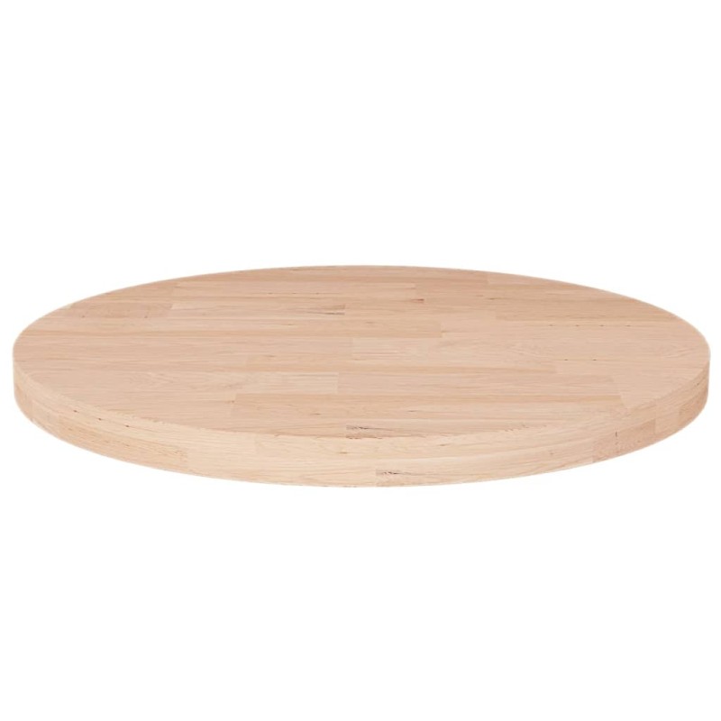 Tampo de mesa redondo Ø40x2,5 cm carvalho maciço não tratado-Tampos de mesa-Home Retail