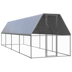 Galinheiro de exterior 2x8x2 m aço galvanizado