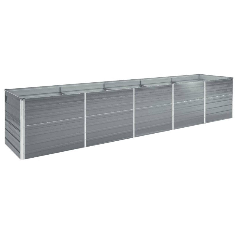 Canteiro elevado jardim aço galvanizado 400x80x45 cm cinzento-Vasos e floreiras-Home Retail