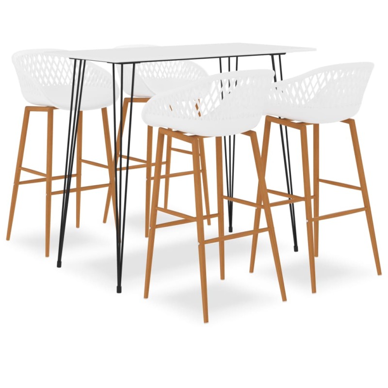 5 pcs conjunto de bar branco-Conjuntos de móveis para cozinha e sala de jantar-Home Retail