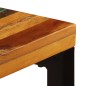 Mesa de jantar 115x55x76 cm madeira recuperada maciça e aço