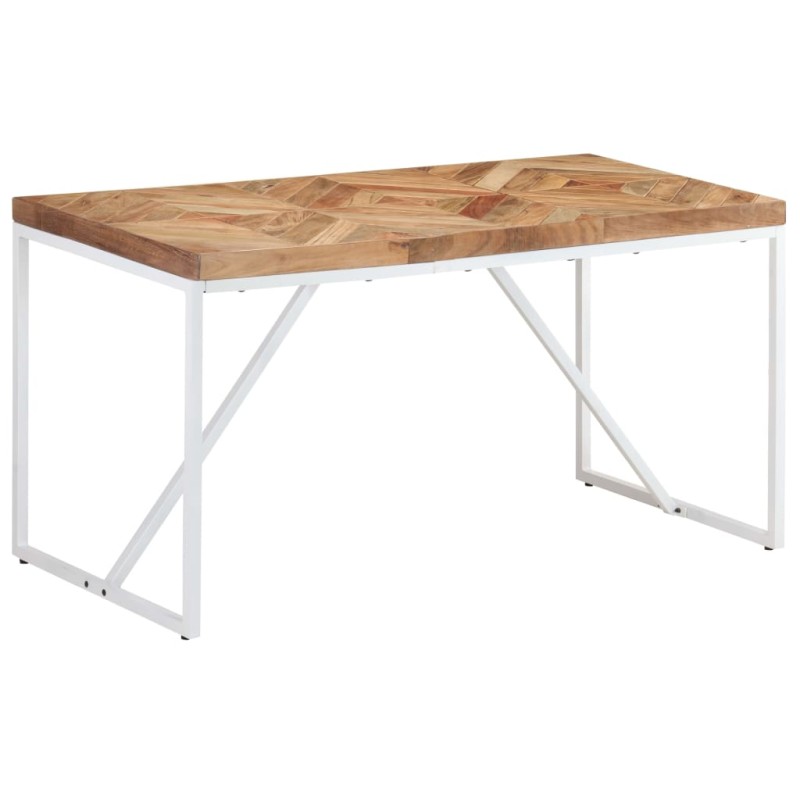 Mesa de jantar 140x70x76 cm madeira acácia maciça e mangueira-Mesas de cozinha e de sala de jantar-Home Retail