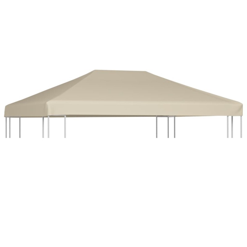 Cobertura de gazebo 310 g/m² 4x3 m bege-Topos para toldos e gazebos-Home Retail