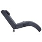 Chaise longue de massagem c/ almofada camurça artif. cinzento