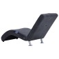 Chaise longue de massagem c/ almofada camurça artif. cinzento