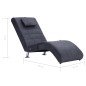 Chaise longue de massagem c/ almofada camurça artif. cinzento