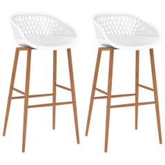 Cadeiras de bar 2 pcs branco