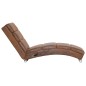 Chaise longue de massagens camurça artificial castanho