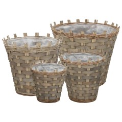 Cestos para vasos 4 pcs vime com forro em PE