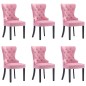 Cadeiras de jantar 6 pcs veludo rosa