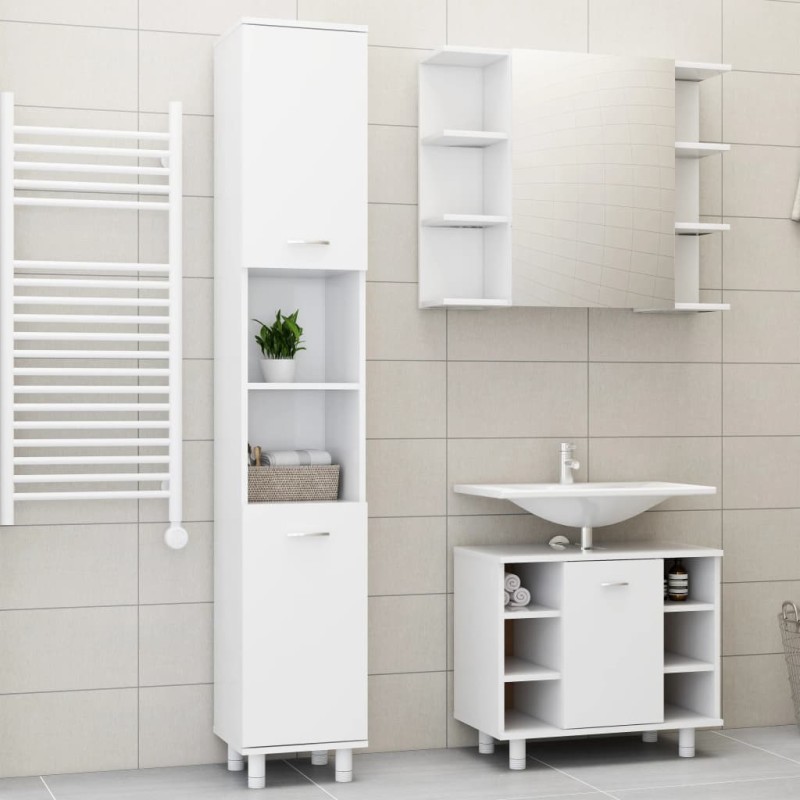 3 pcs conjunto de móveis de casa de banho contraplacado branco-Conjuntos de móveis para casa de banho-Home Retail