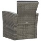 4 pcs conjunto lounge de jardim c/ almofadões vime PE cinzento