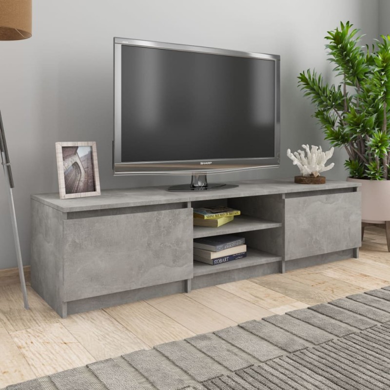 Móvel de TV 140x40x35,5 cm contraplacado cinzento concreto-Móveis de TV-Home Retail