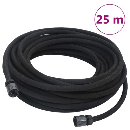 Mangueira para rega gota-a-gota de jardim 25 m borracha preto