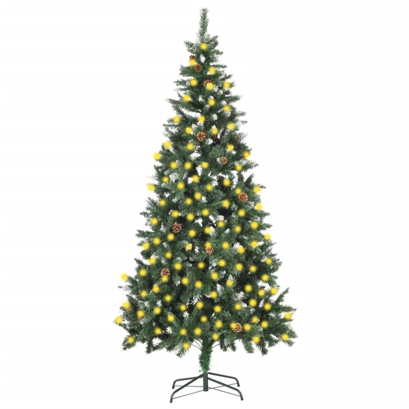 Árvore de Natal artificial com pinhas pré-iluminada 210 cm-Árvores de Natal-Home Retail