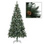 Árvore de Natal artificial com pinhas pré-iluminada 210 cm