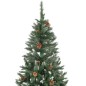 Árvore de Natal artificial com pinhas pré-iluminada 210 cm