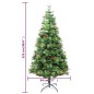 Árvore de Natal com pinhas pré-iluminada 225 cm PVC e PE verde