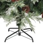 Árvore Natal pré-iluminada c/ pinhas 225 cm PVC/PE verde/branco