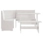 3 pcs conjunto de jantar REINE madeira pinho maciça branco