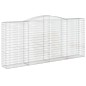 Cestos gabião arqueados 15 pcs 400x50x180/200 ferro galvanizado